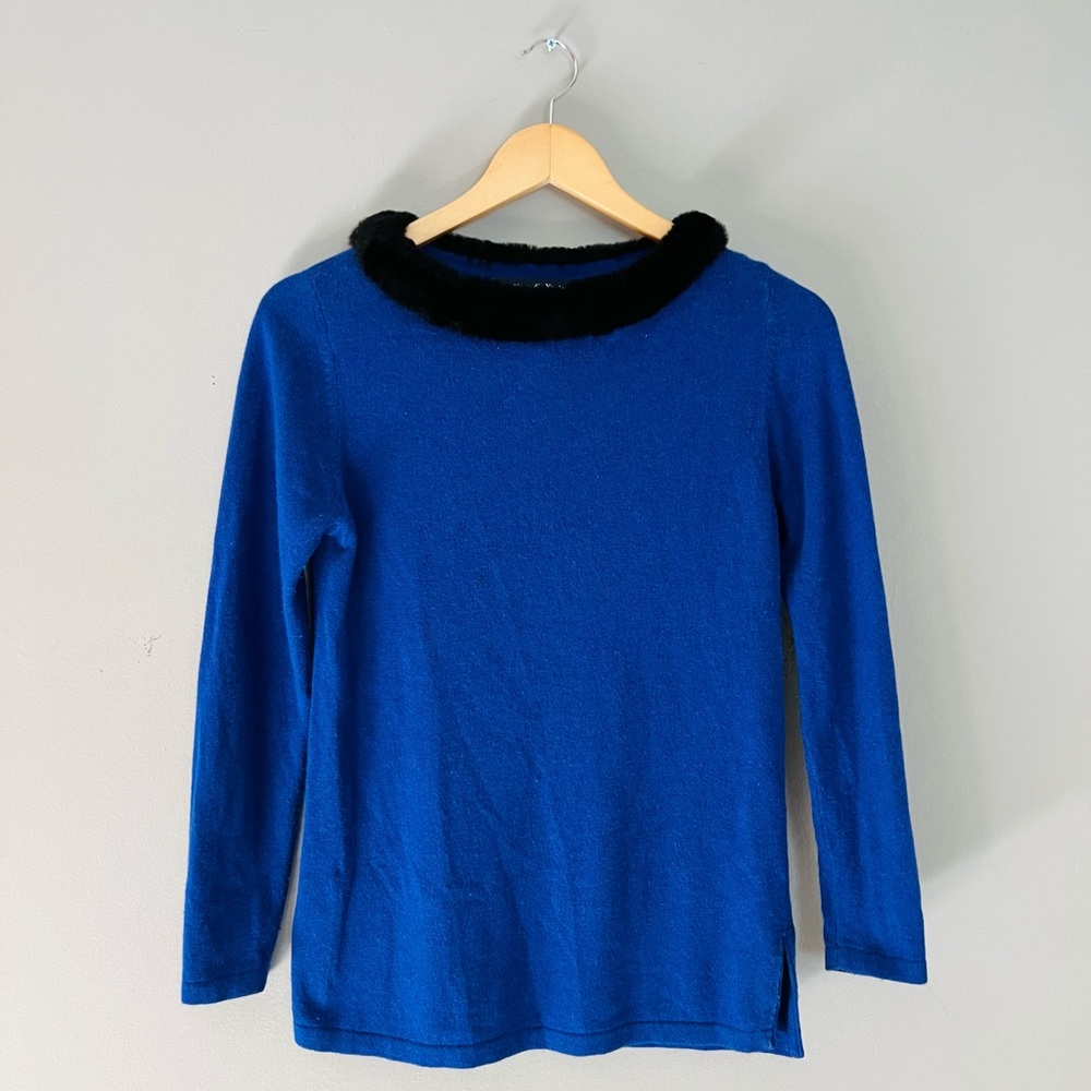 Fur Trim Neckline Top
